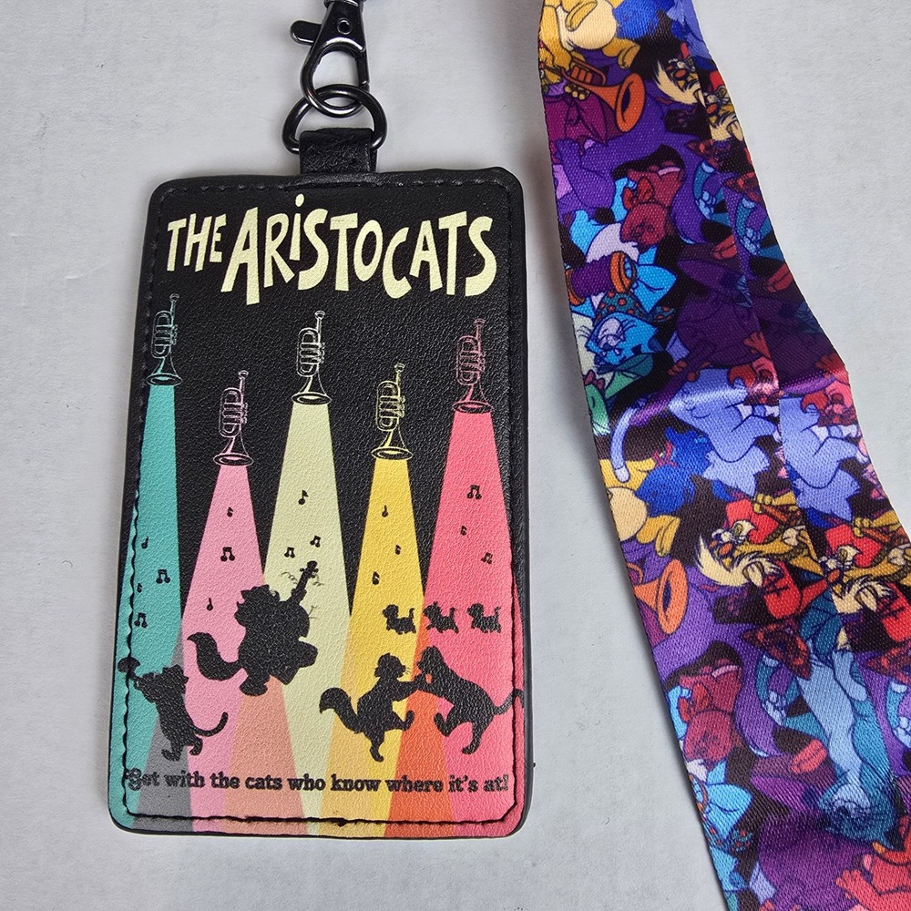 Loungefly Disney The Aristocats Jazz Cats Lanyard Card Holder ID Badge NWT